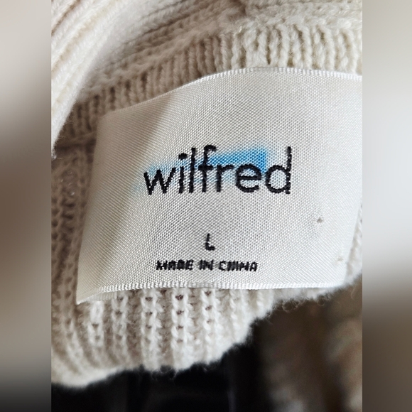 Wilfred Aritzia Travel Cable Knit Wool Lagenlook Cabincore Luxe Cardigan, Lg - Picture 6 of 7